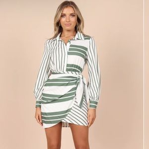 TALEEN LONG SLEEVE TIE MINI DRESS